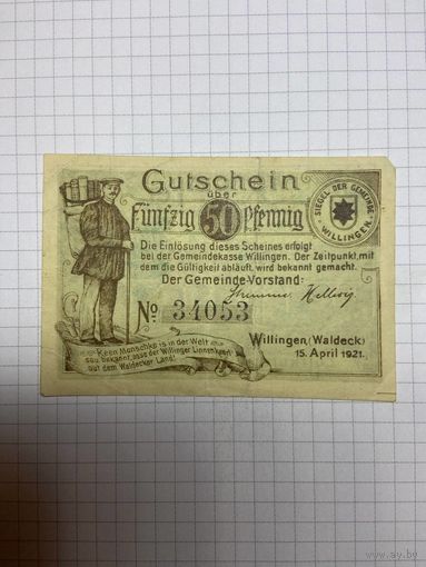 Нотгельд 50 пфеннигов (Германия Веймарская республика). -2612