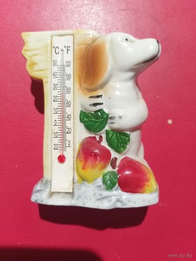 Термометр с собачкой фарфор. С 1 руб. без МЦ