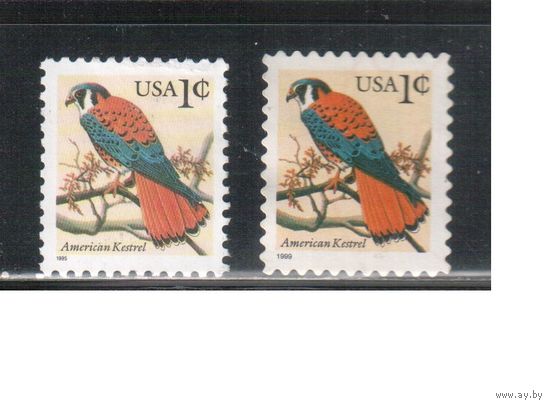 США-1995-1999, (Мих.2559,3240) , * (без клея) , Стандарт, Фауна, Птицы(одиночка), 2 выпуска