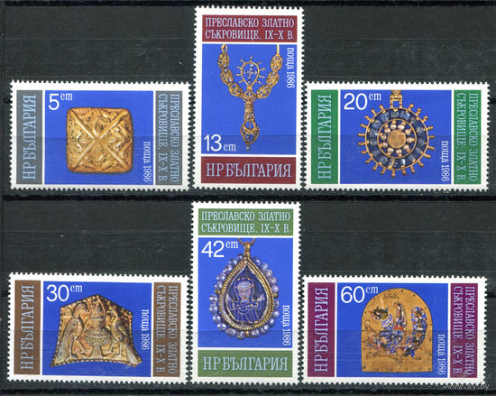 Болгария - 1986г. - Золотые сокровища Преслава - 6 марок - полная серия, MNH [Mi 3480-3485]. #O-Se-Z-1-41
