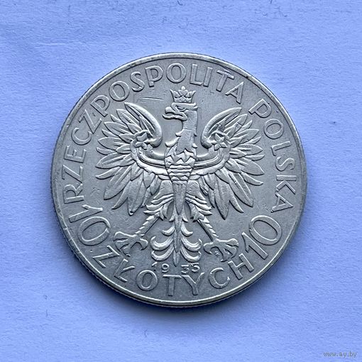Монета СЕРЕБРО Польша 10 злотых 1933 год Ядвига ОТЛИЧНЫЕ