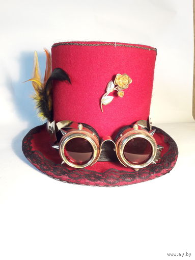 Шляпа, цилиндр ручной работы в стиле steampunk!!