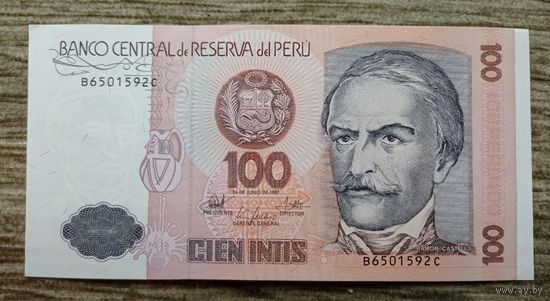 Werty71 Перу 100 инти 1987 UNC банкнота