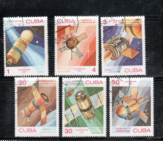 Куба-1983,(Мих.2732-2737) гаш.,  Космос (полная серия)