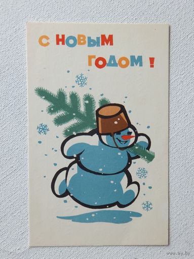Стенин Осока с новым годом 1970  9х14 см