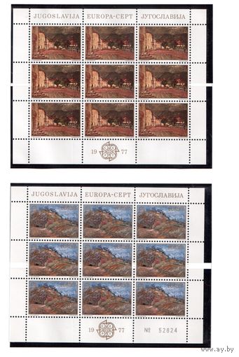Югославия-1977(Мих.1684-1685) ** , Европа, Живопись, (полная серия), 2 м/л