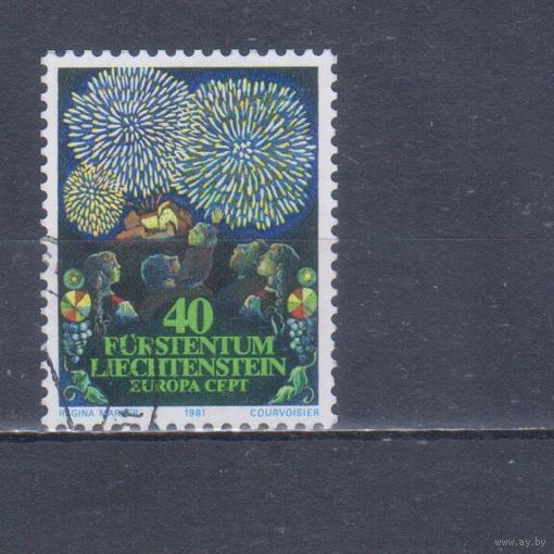 [2345] Лихтенштейн 1981. Праздник.Салют.Европа.EUROPA. Гашеная марка.