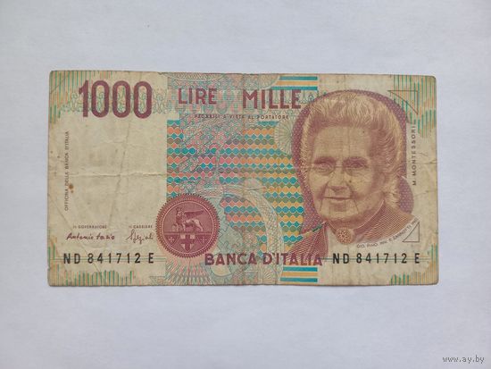 Италия 1000 лир 1990 г.