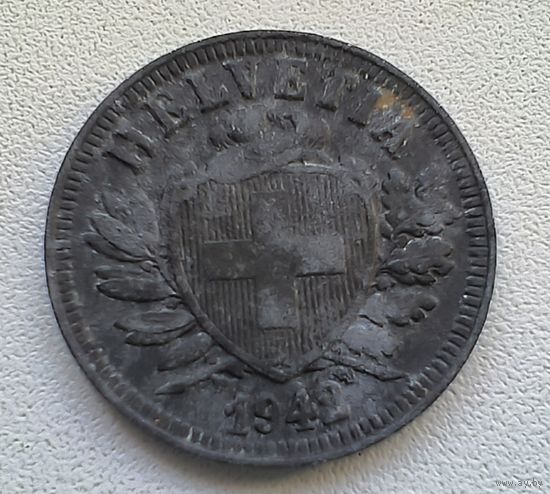 Швейцария 2 раппена, 1942  3-13-44