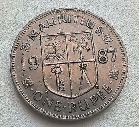 Маврикий 1 рупия 1987  3-11-26