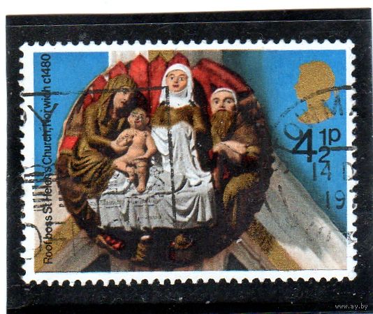 Великобритания. Ми-664.Рождество (Сент-Хелен церковь, Norwich, 1480). 1974.