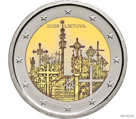 2 евро 2020 Литва Гора крестов UNC из ролла