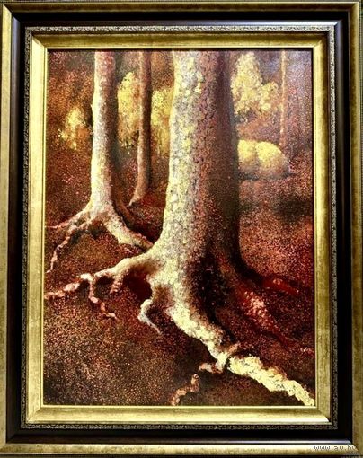 Казаков Б.И;81/61,5см. "День угасает". 1995г. Оргалит, масло. Размер 81х61,5 см.