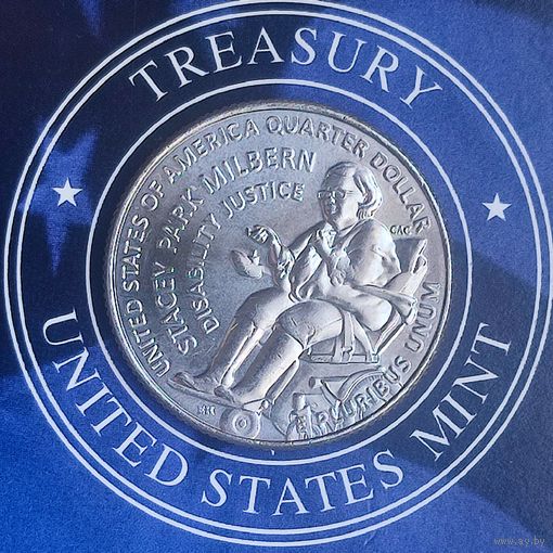 США 25 центов 2025г. (D). Американские женщины Стейси Парк Милберн.