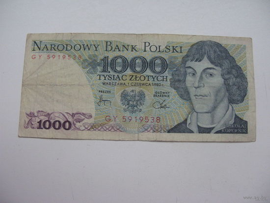 Польша 1000 злотых 1982 г.