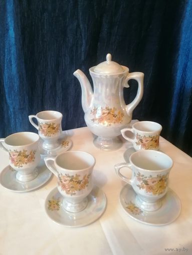 Кофейный сервиз, фарфор, Борислав, СССР