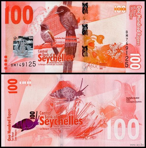 Сейшельские острова(Сейшелы) 100 рупий образца 2016 года UNC p50 серия ВМ