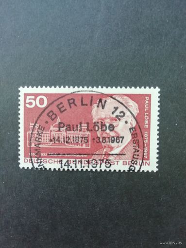 Западный Берлин 1975 Марка "100 лет со дня рождения Президента Рейхстага с 1920 по 1932 годы Пауля Лёбе" (гашеная с клеем) Mi.515 каталог 0.70 евро