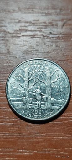 США Штаты и территории 25 центов (квотер) Вермонт 2001