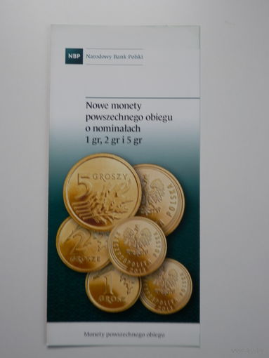 Буклет Монеты ходячка 1,2,5 грошей 2014 NBP