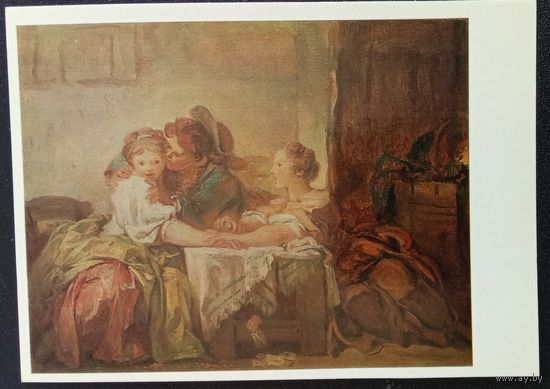 Западноевропейская живопись. 18 в. Ж.О.Фрагонар. Поцелуй. 1988