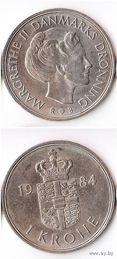 1 крона Дания 1984 года