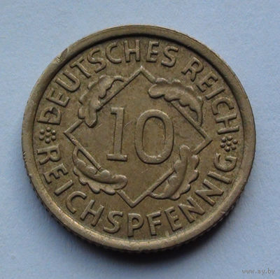 Германия - Веймарская республика 10 рейхсфеннигов. 1929. A