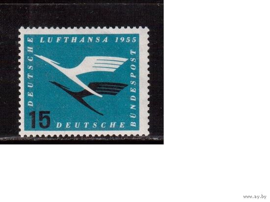 Германия(ФРГ)-1955,(Мих.207) , * (след от накл.) ,  Авиация