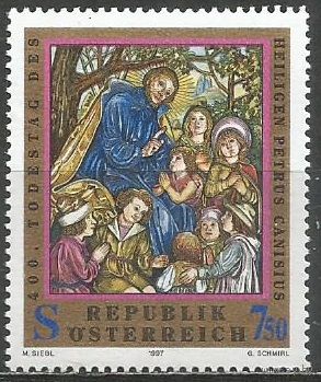 Австрия. 400 лет со дня рождения святого Петра Канисия. 1997г. Mi#2215.