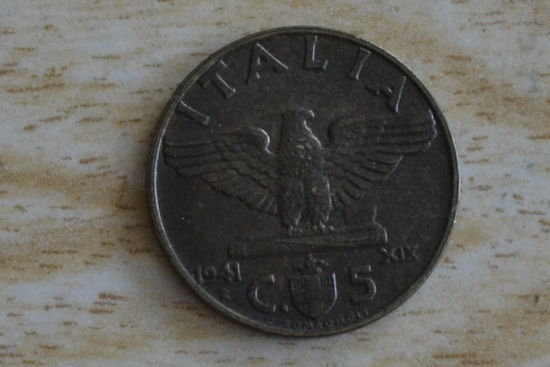 Италия 5 чентезимо 1941 с 1 руб
