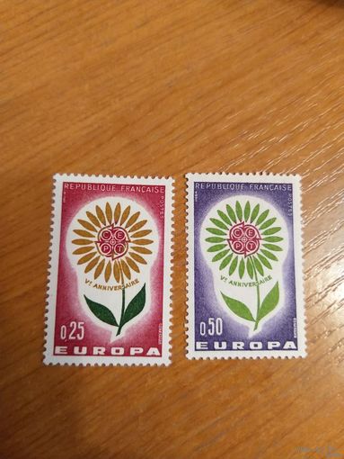 1964 Франция Европа ЦЕПТ серия чистая MNH** (2-7)
