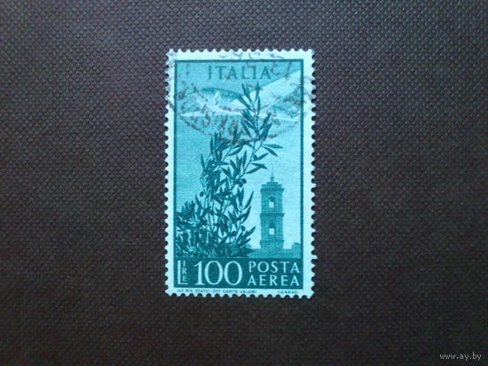 Италия 1955г.Оливковое дерево, самолет и башня Campidoglio.