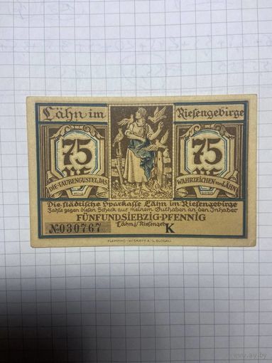 75 пфенингов (нотгельды) г. Германия.-1412