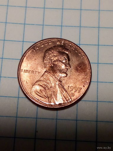 1 цент США 1997 D  год