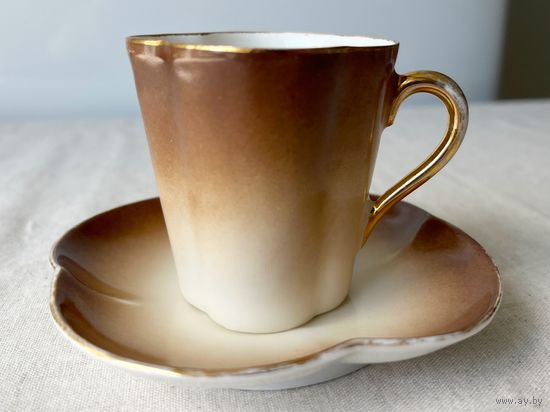 Кофейная пара Граф Гаррах фарфор дореволюционный до 1917г