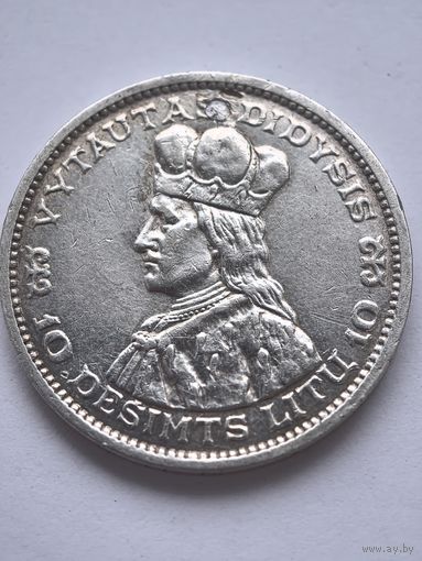 10 литов 1936 год. Литва. Серебро.