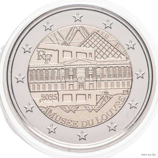 2 евро 2025 Франция 70 лет мира в Европе UNC из ролла