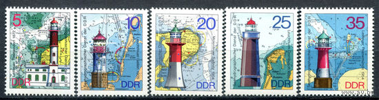 ГДР - 1975г. - Маяки - 5 марок - полная серия, MNH [Mi 2045-2049]. #O-Se-Z-1-35
