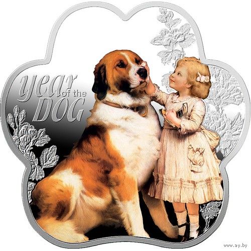 Ниуэ, Год собаки, Подарок на крещение, день рождения, 2018г. Серебро 999