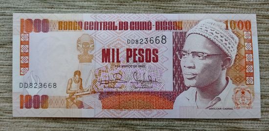 Werty71 Гвинея-Биссау 1000 песо 1993 UNC банкнота Бисау