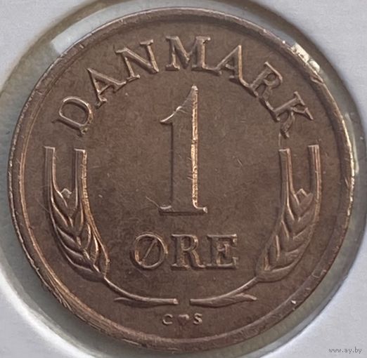 Дания 1 эре 1963 г. Бронза. В холдере