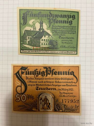Нотгельд 25-50 пфеннигов Германия Тьюшер-0301-2