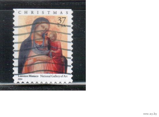 США-2004 (Мих.3880 BD) , гаш., Рождество, Живопись (одиночка),