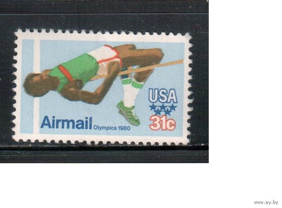 США-1979, (Мих.1405) , * (без клея) , Спорт, ОИ-1980 в Москве (одиночка),
