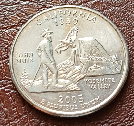 США 25 центов , D  2005 Квотер штата Калифорния    ( 2-5-7 )