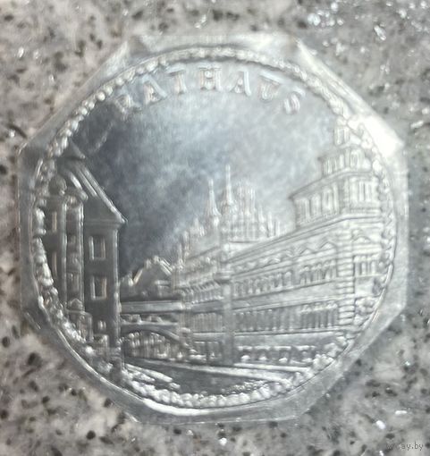 Германия Нюрнберг нотгельд 20 пфеннигов 1920 . Ратуша. трамвайный жетон