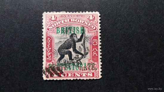 Великобритания. Северное Борнео\447с\ фауна 1901. зубц.14.5 надпечатка