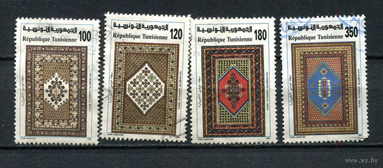 Тунис - 1993 - Кайруанские ковры - (ном. 100 с тонким местом) - [Mi. 1272-1275] - полная серия - 4 марки. Гашеные.  (Лот 58HN)-T2P18