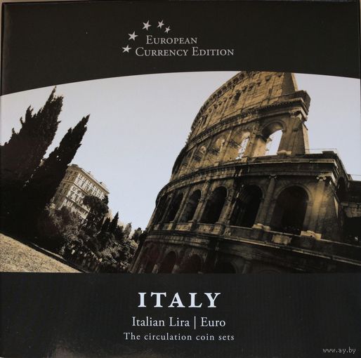 Набор монет "Италия: итальянская лира и евро" (1000, 500, 200, 100, 50, 20, 10, 5 лир)