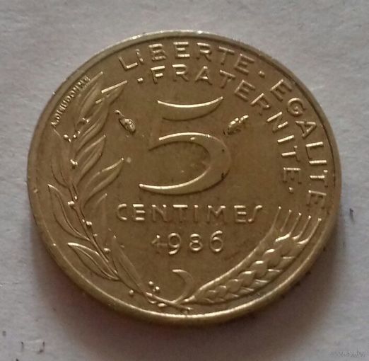 5 сантим, Франция 1986 г.